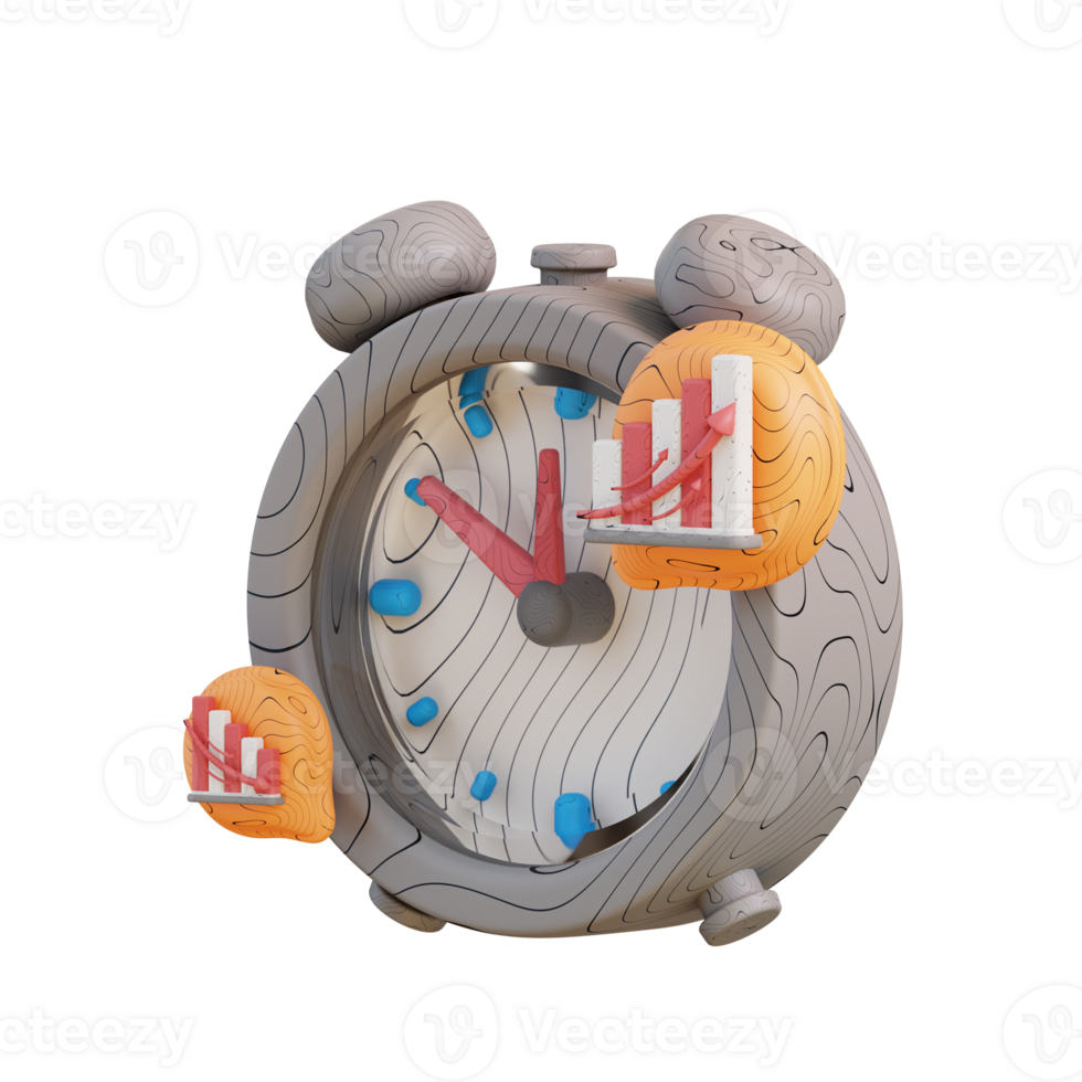 3d illustration business chart change time png