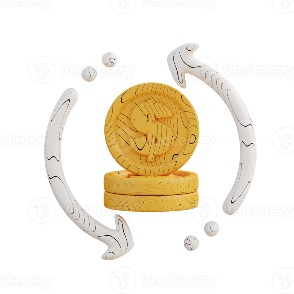 3d illustration money loop png