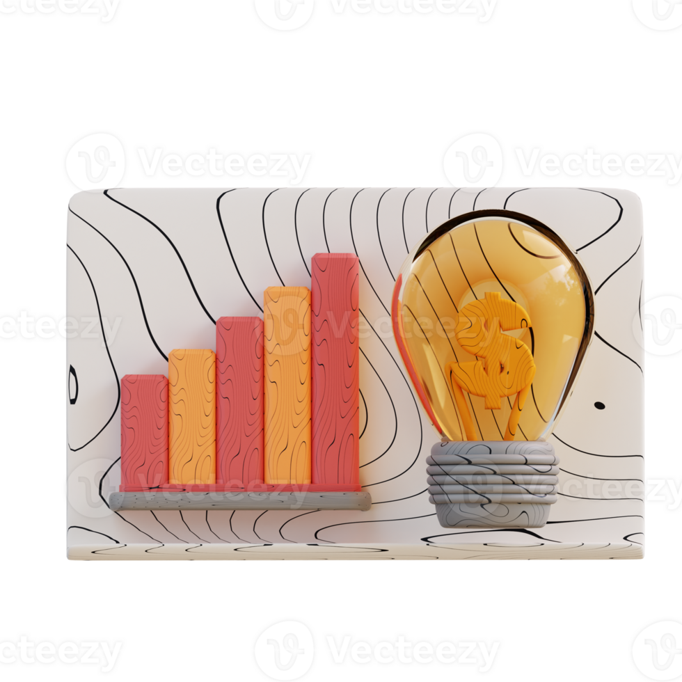 3d illustration business financial idea graph png