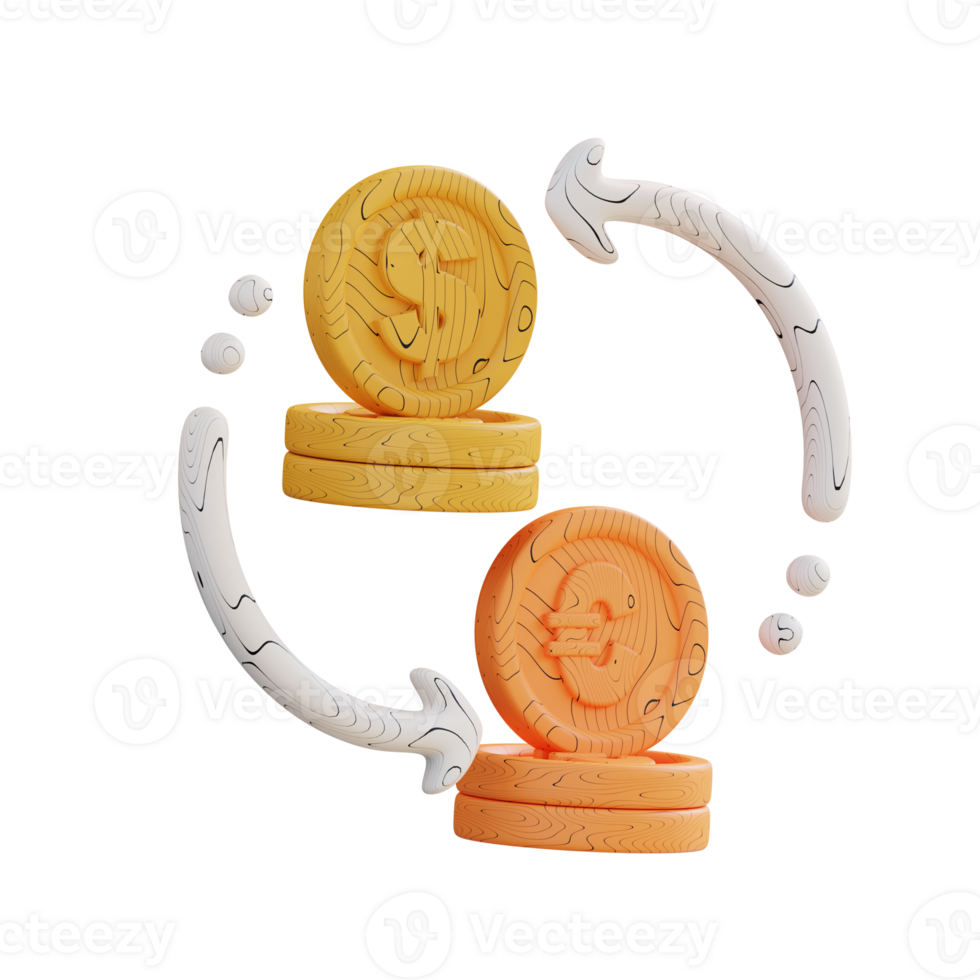 3d illustration business money exchange png