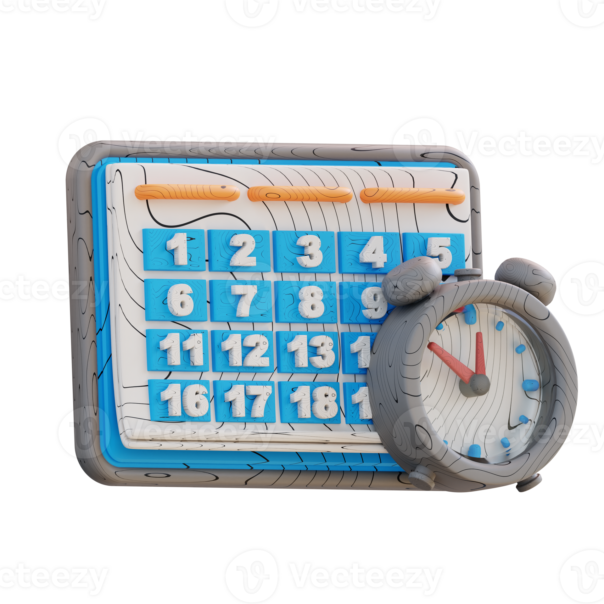 3d illustration calendar and clock schedule 23841945 png