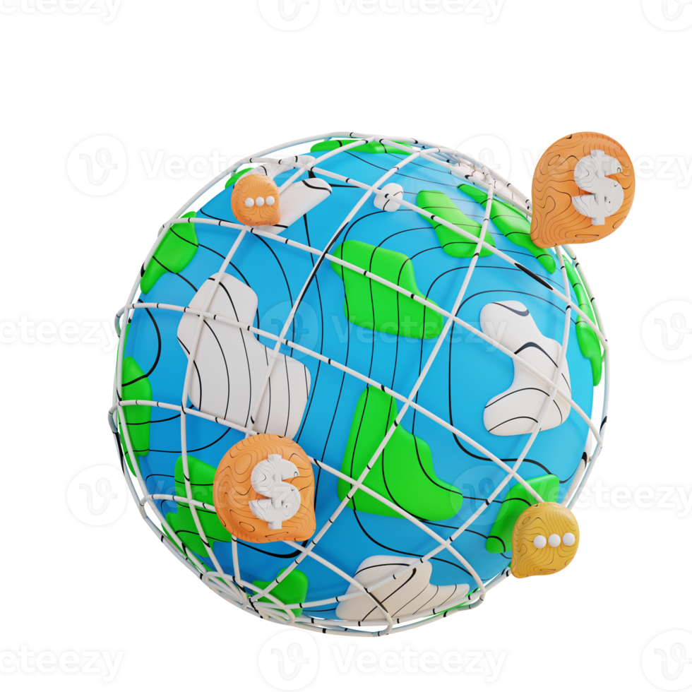 3d illustration of global finance png