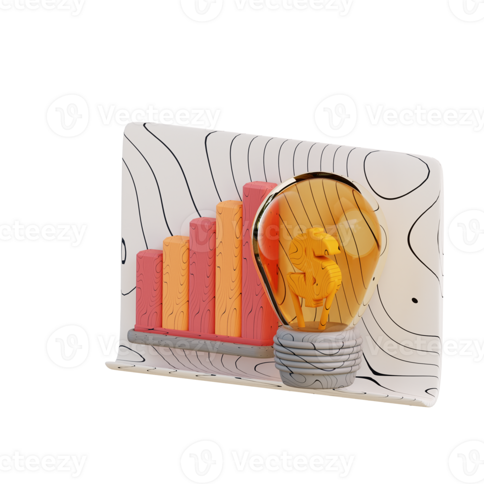 3d illustration business financial idea graph png