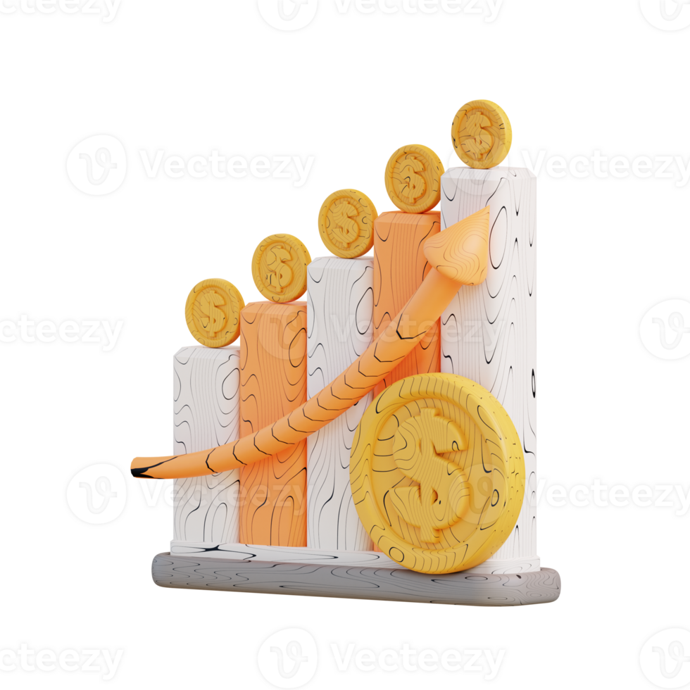 3d illustration financial graph rose png