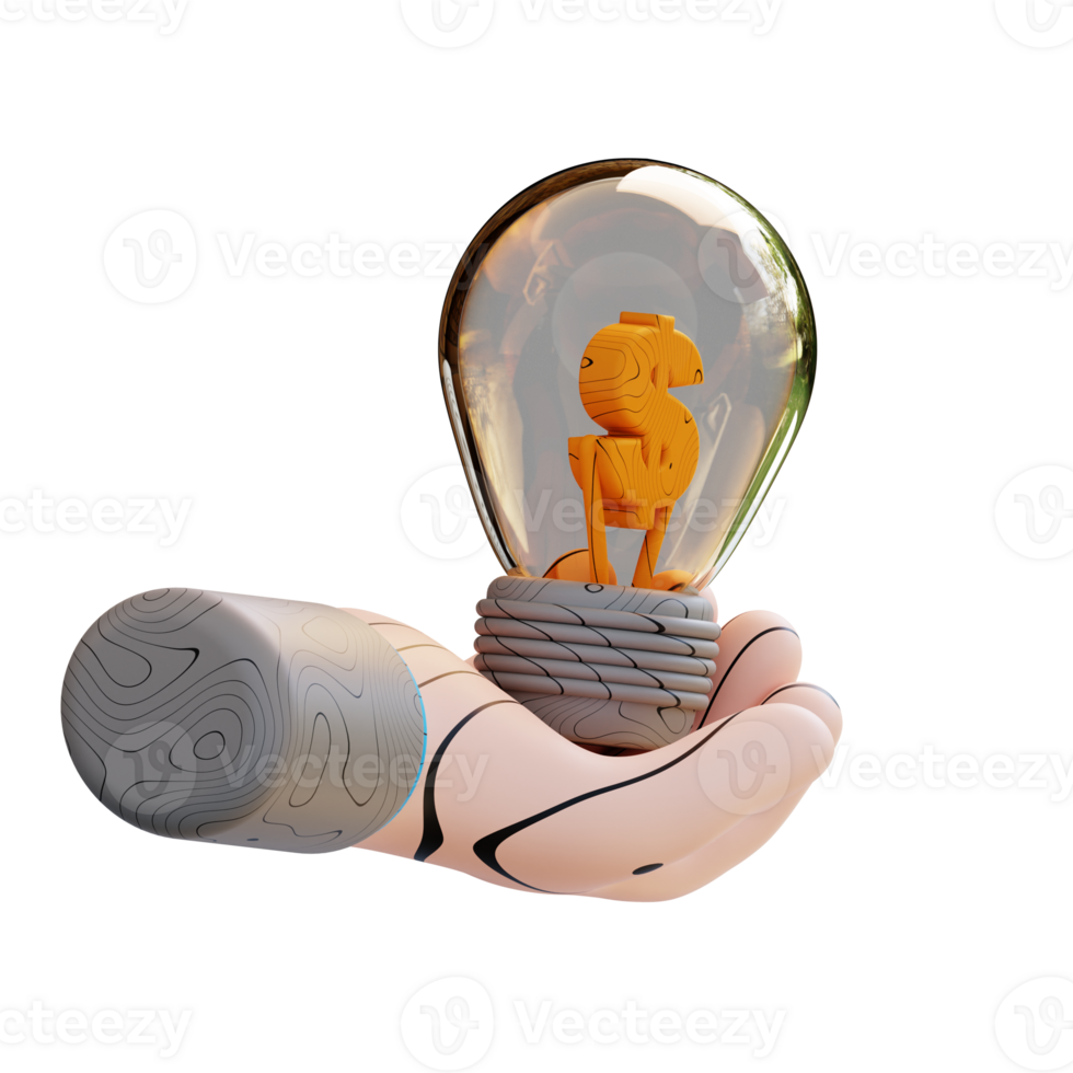 3d illustration hand giving financial idea png