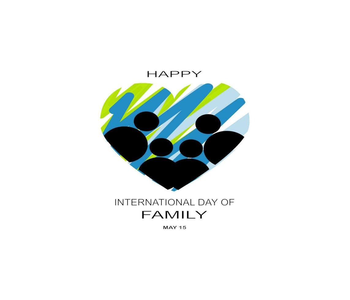 Creative Template Design for Global Family Day. International Family Day Wishing Greeting Card. World Family Day. Family Illustration. vector