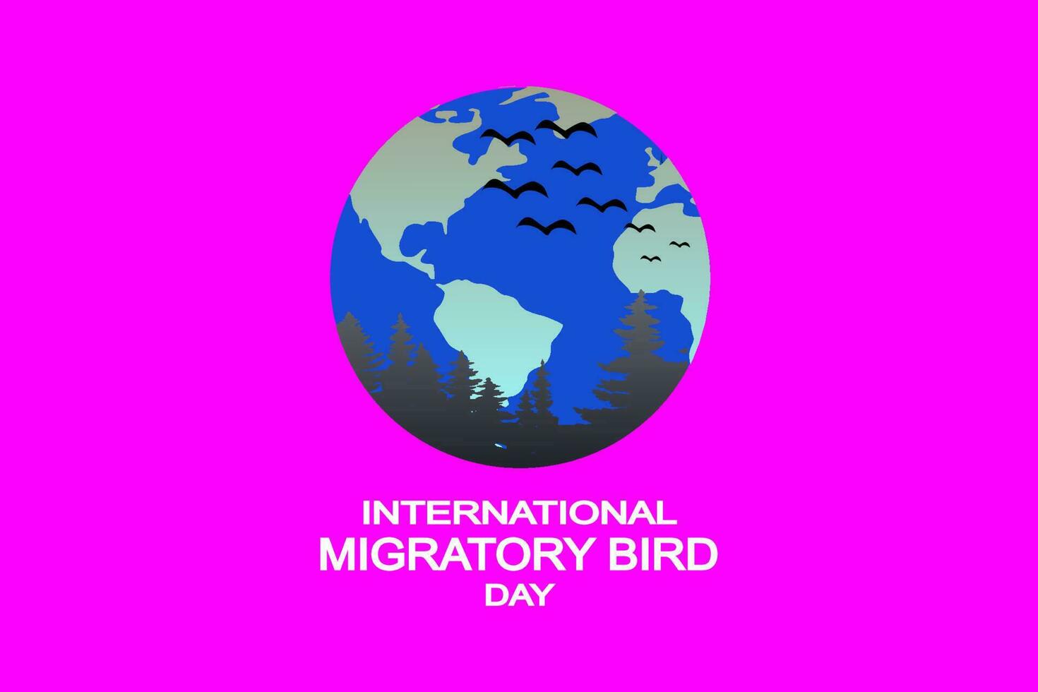 illustration vector graphic of a group of birds flying over the forest, perfect for world migratory bird day, celebrate, greeting card, etc.