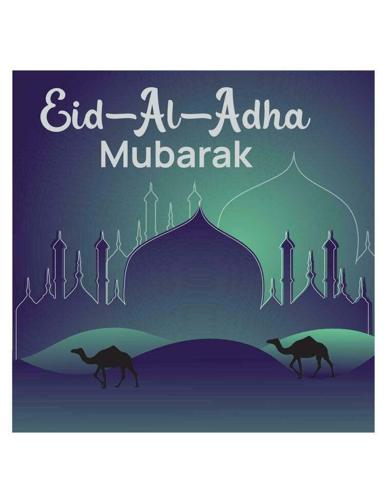 Eid al adha mubarak social media post design vector