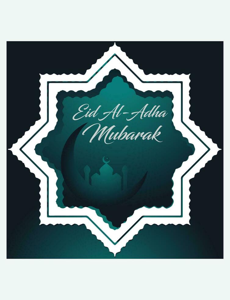 Luxury Eid Al Adha mubarak social media post template vector