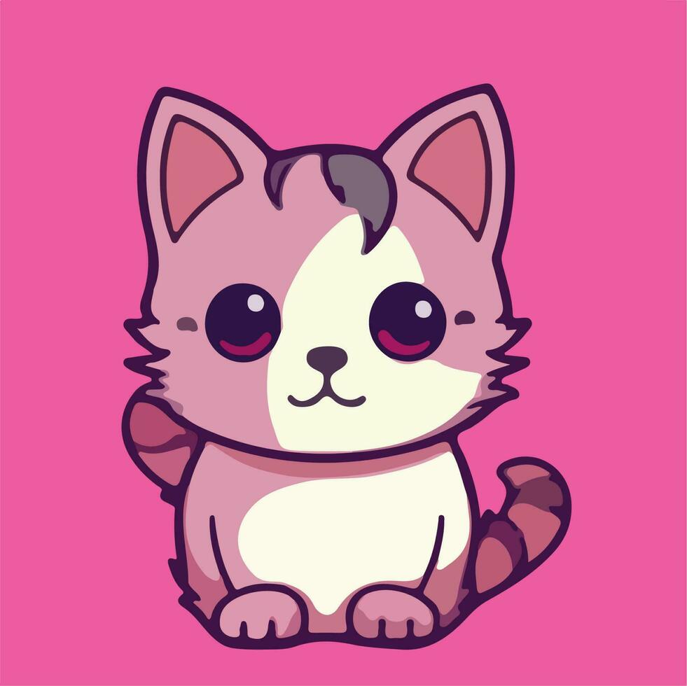 Cat Cute Chibi Kawai Funny Vector Illustration eps 10