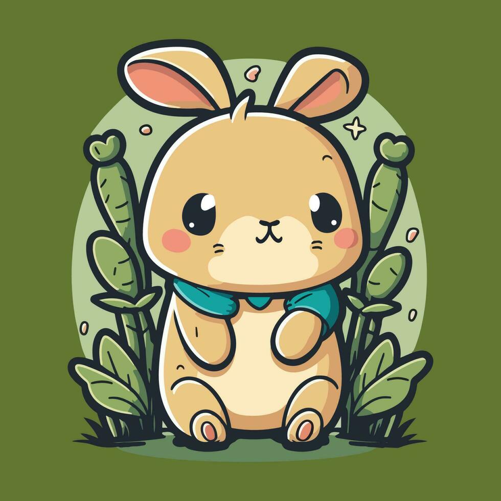 cute rabbit bunny cartoon characters vector illustration eps 10