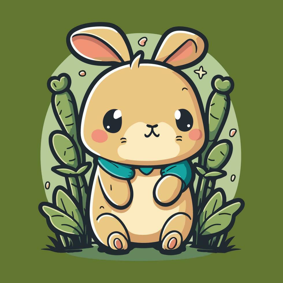 cute rabbit bunny cartoon characters  vector illustration eps 10