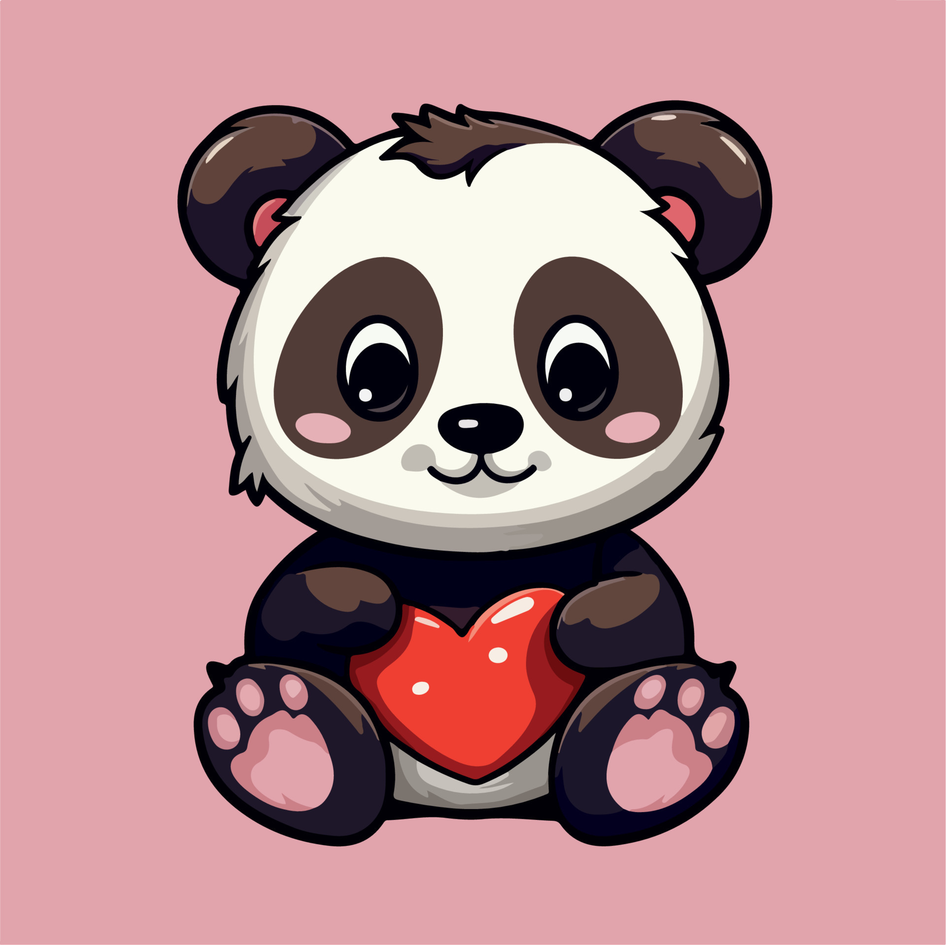 Cute panda drawing kawaii Funny Vector Illustration eps 10 23826009 Vector  Art at Vecteezy