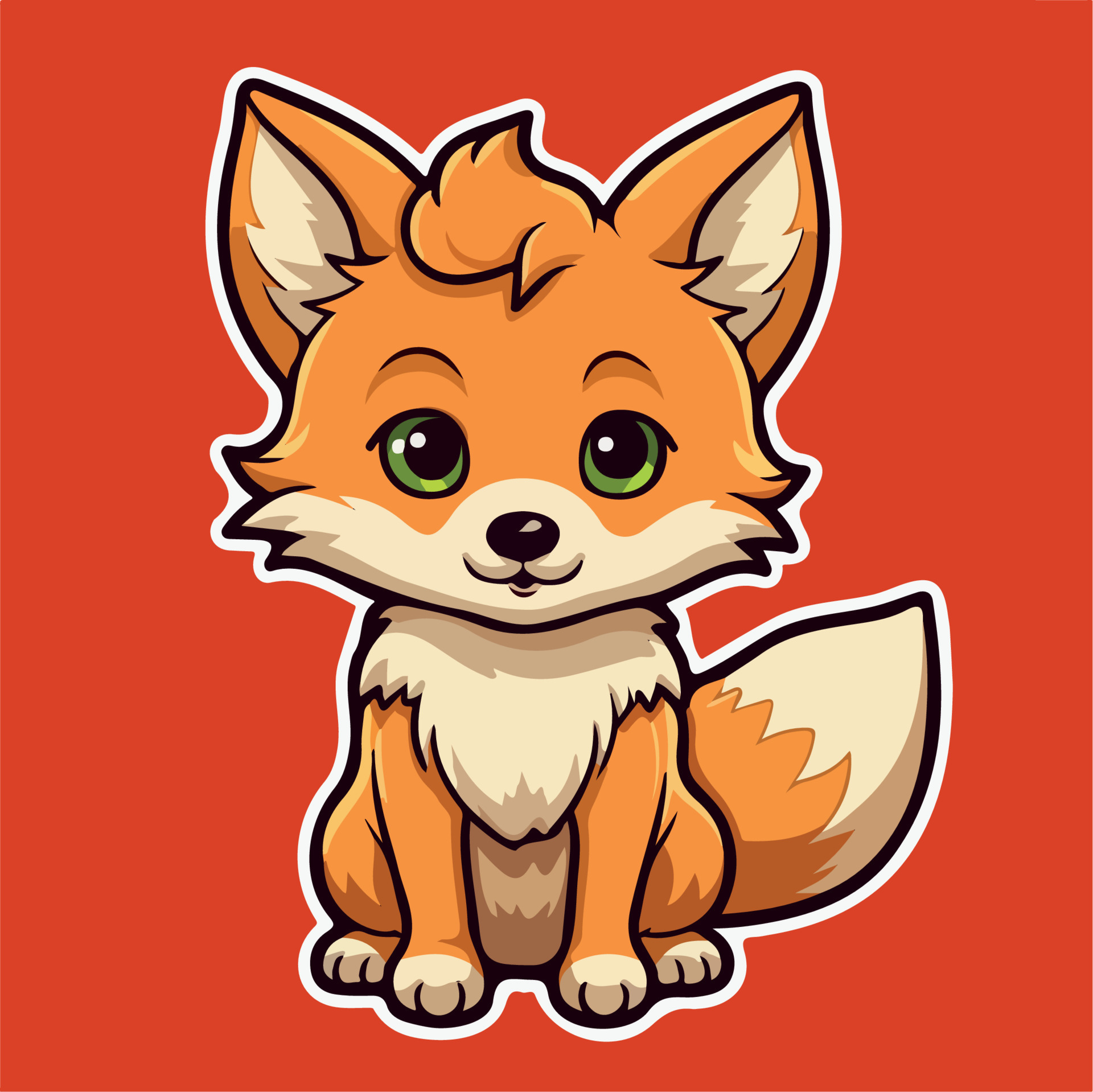 illustration of Cute fox cartoon. Download a Free Preview or High Quality  Adobe Illustrator Ai, EPS, PDF and High … | Cartoon fox drawing, Cute fox,  Animal sketches