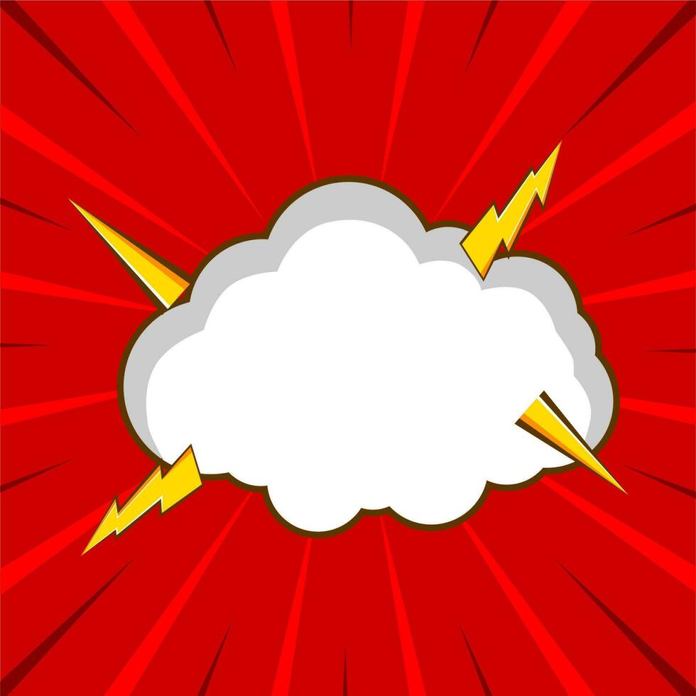 Comic red background with cloud illustration vector