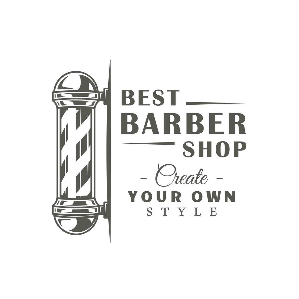 Barbershop label isolated on white background vector