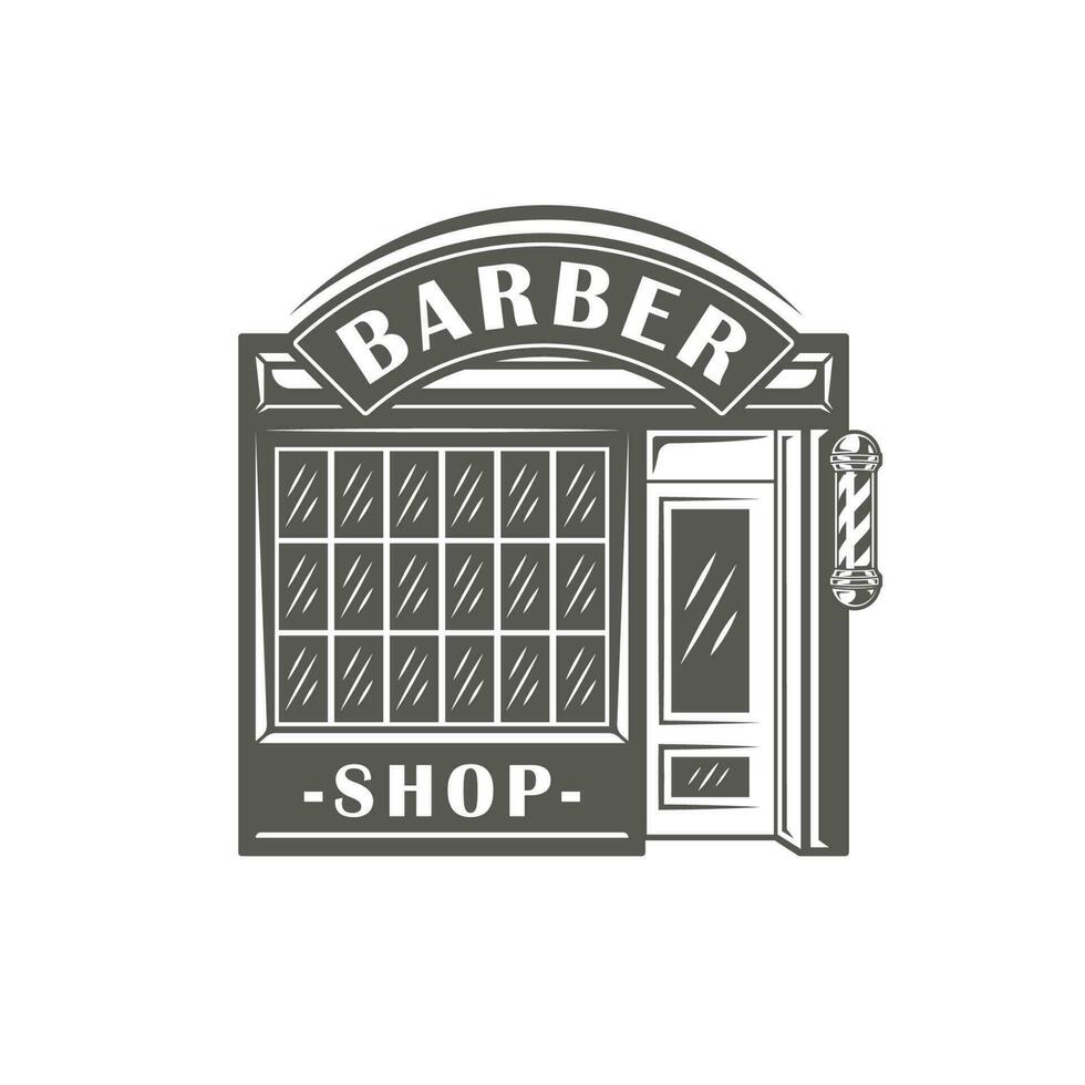 Barbershop label isolated on white background vector