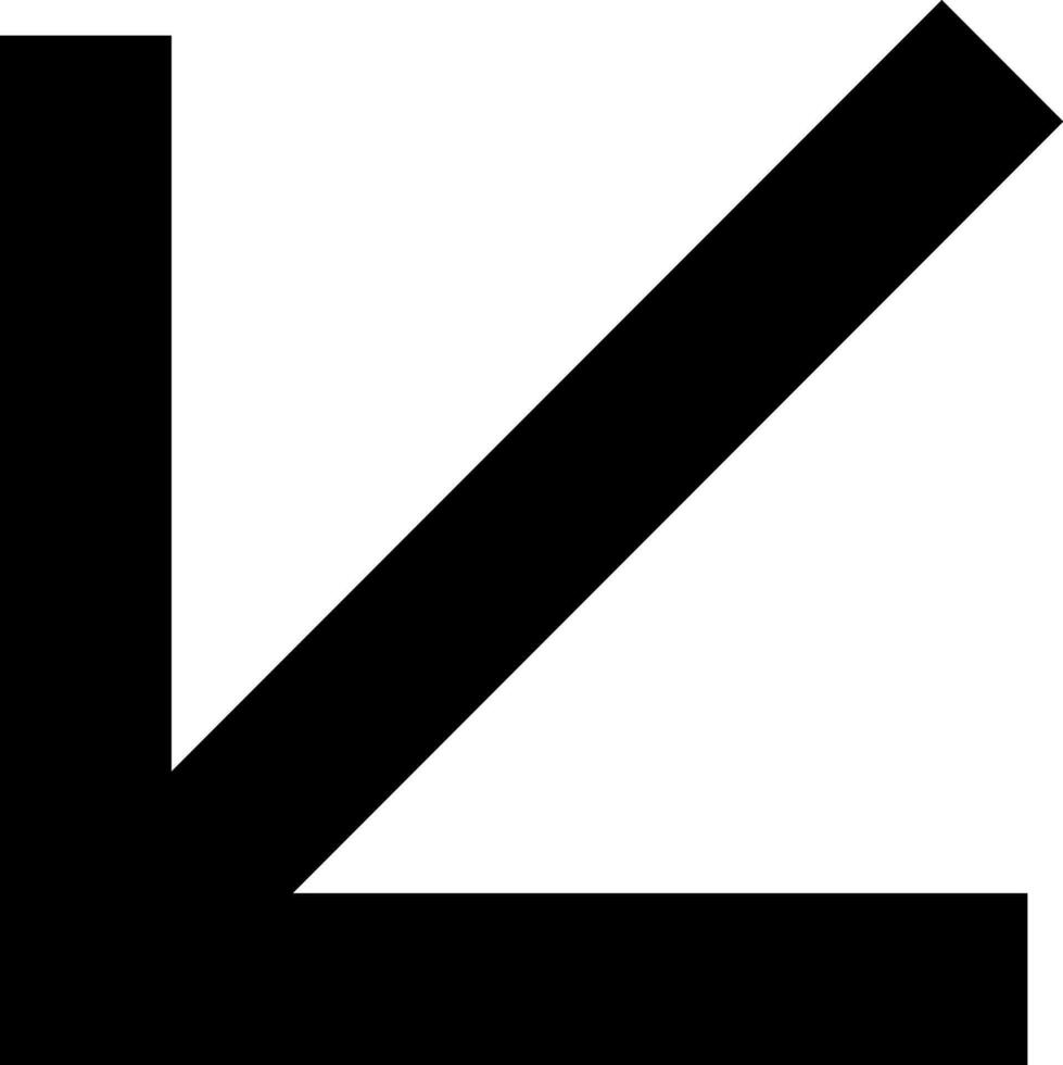 Arrow down left vector