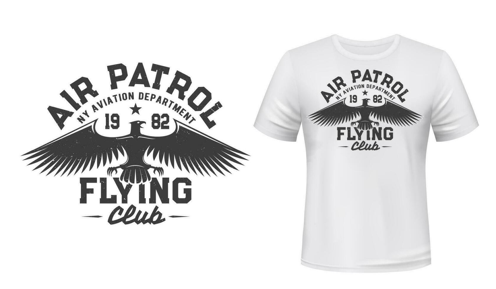 águila volador club camiseta impresión Bosquejo, aire patrulla vector