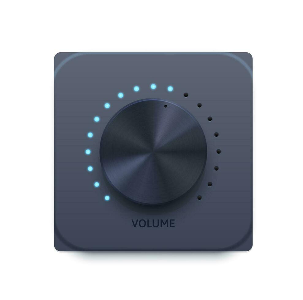 Music sound volume knob button icon, audio control vector