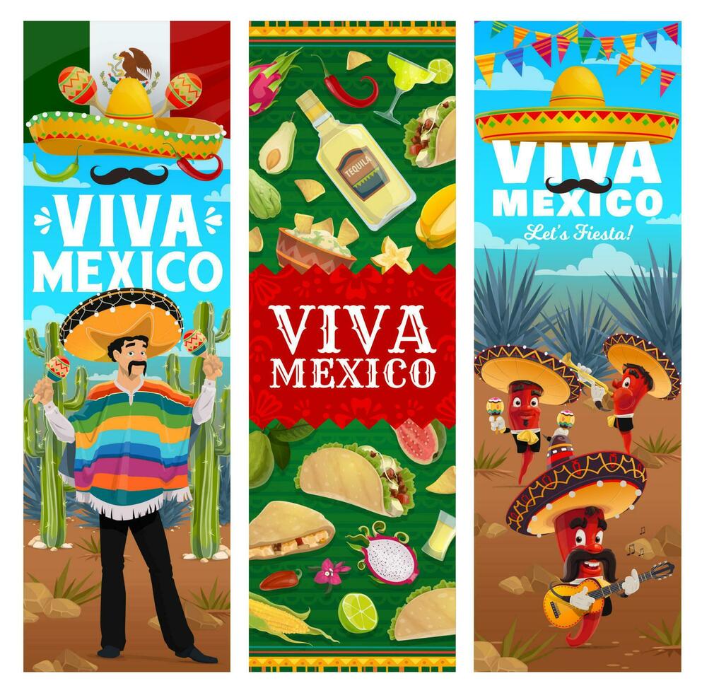 Viva Mexico vector jalapeno pepper musicians band