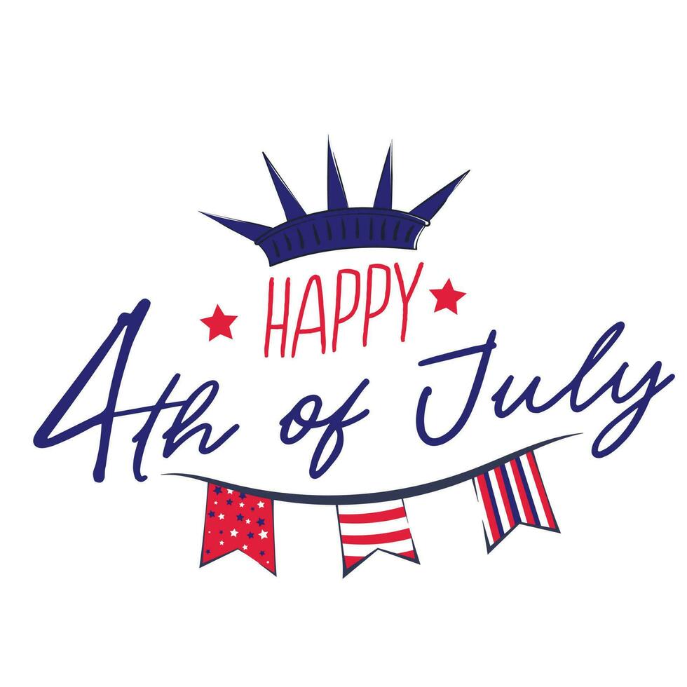 US Independence Day Lettering 4th of July vector