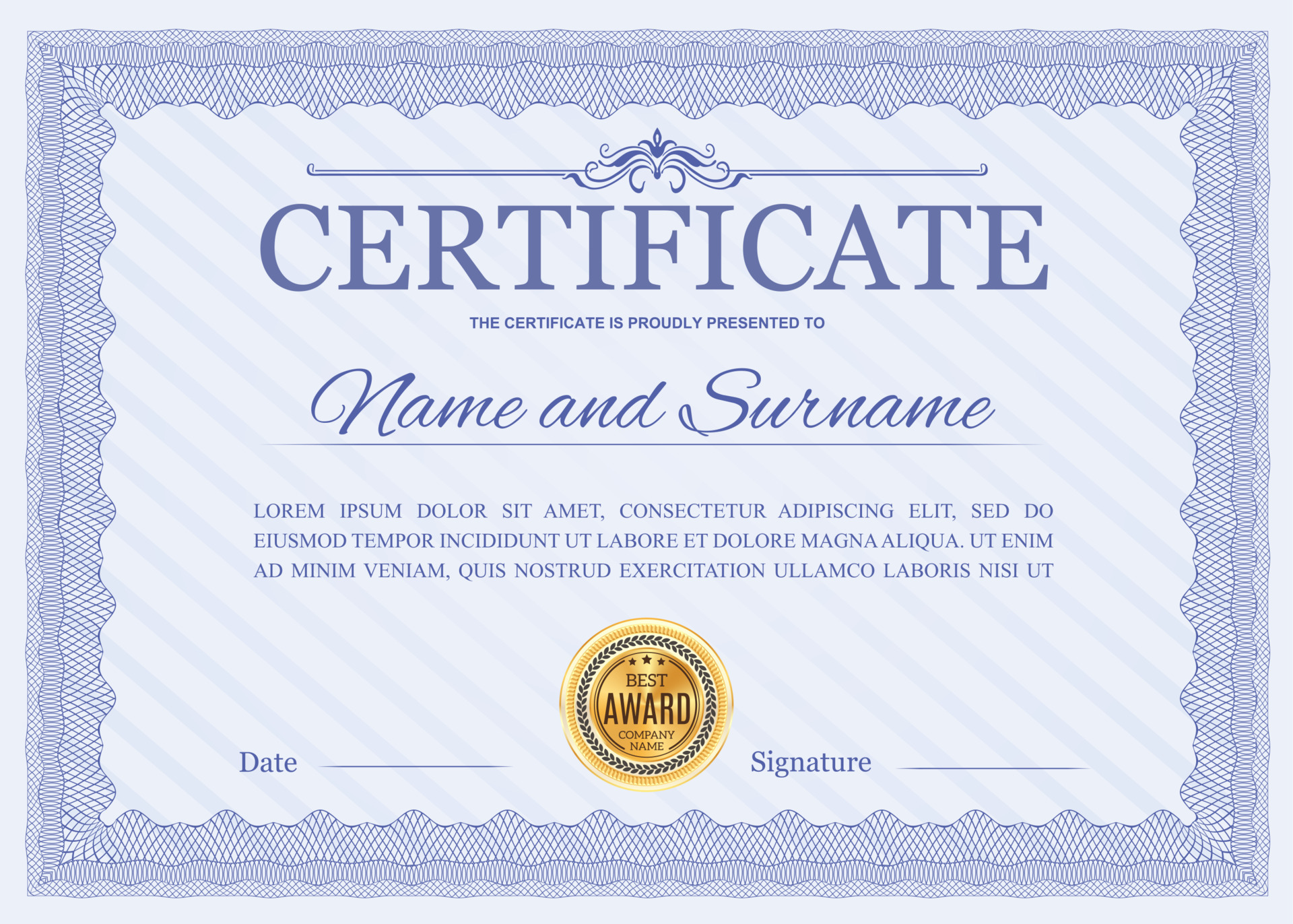 Certificate vector template diploma border design 23842575 Vector Art Certificate vector template diploma border design 23842575 Vector Art