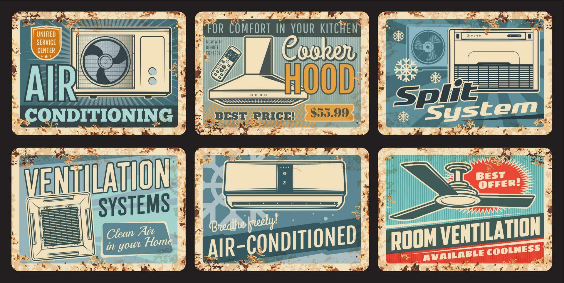 Air conditioners, ventilation, heating and cooling vector
