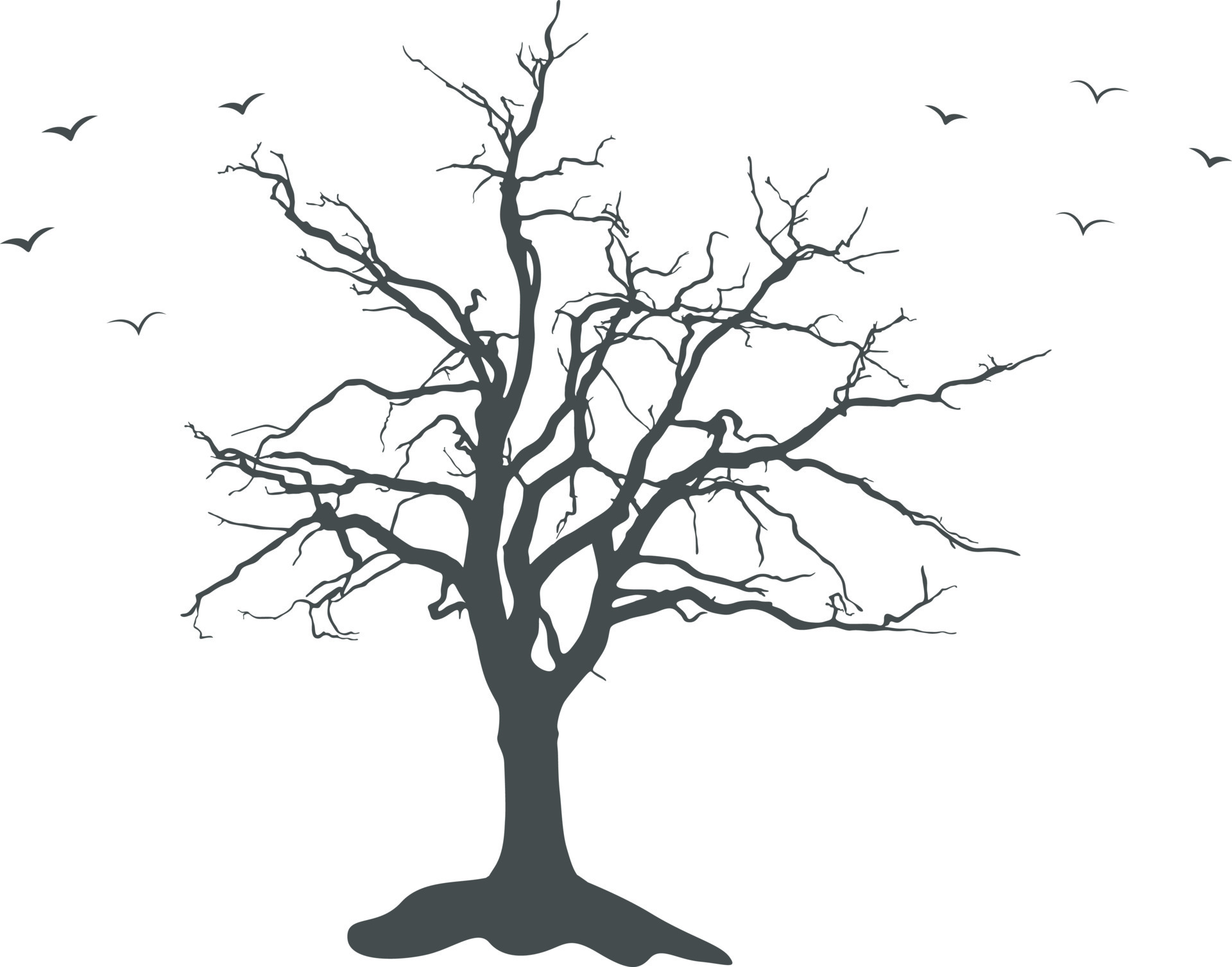 Scary dead tree silhouette, Tree silhouette, Bare silhouette. 23842661