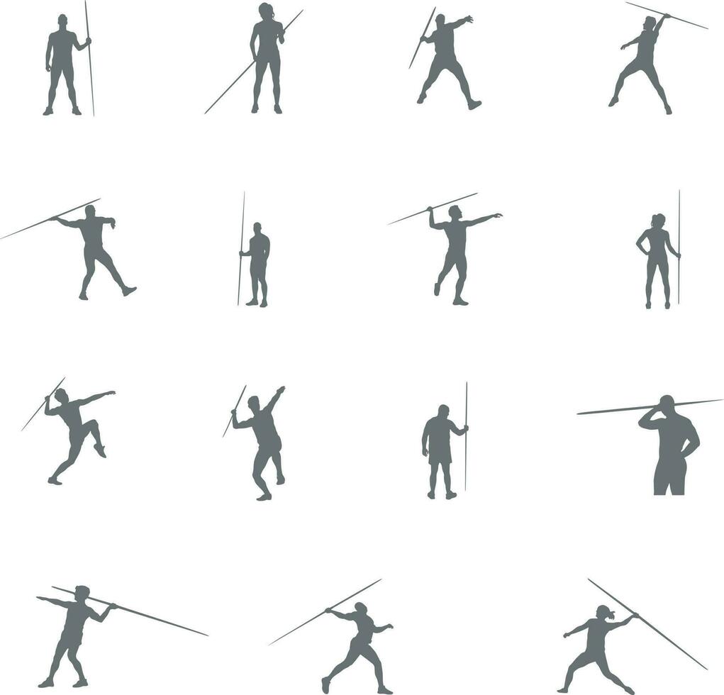 Javelin thrower silhouette vector
