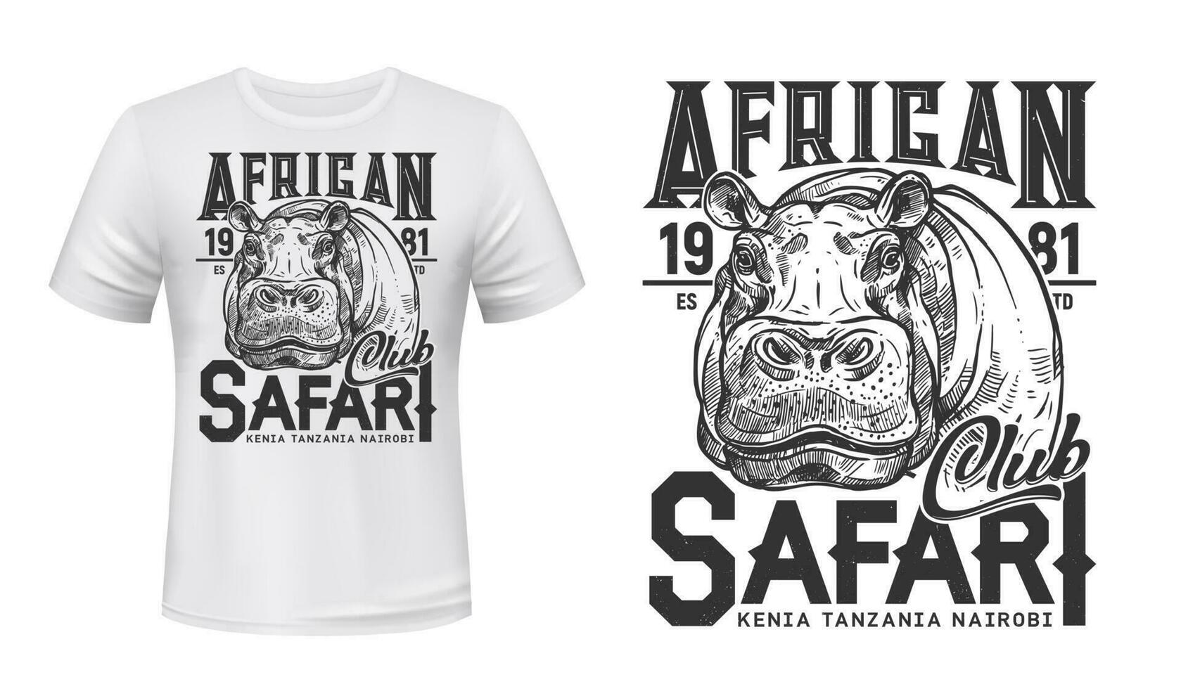 African safari hunting club t-shirt vector print