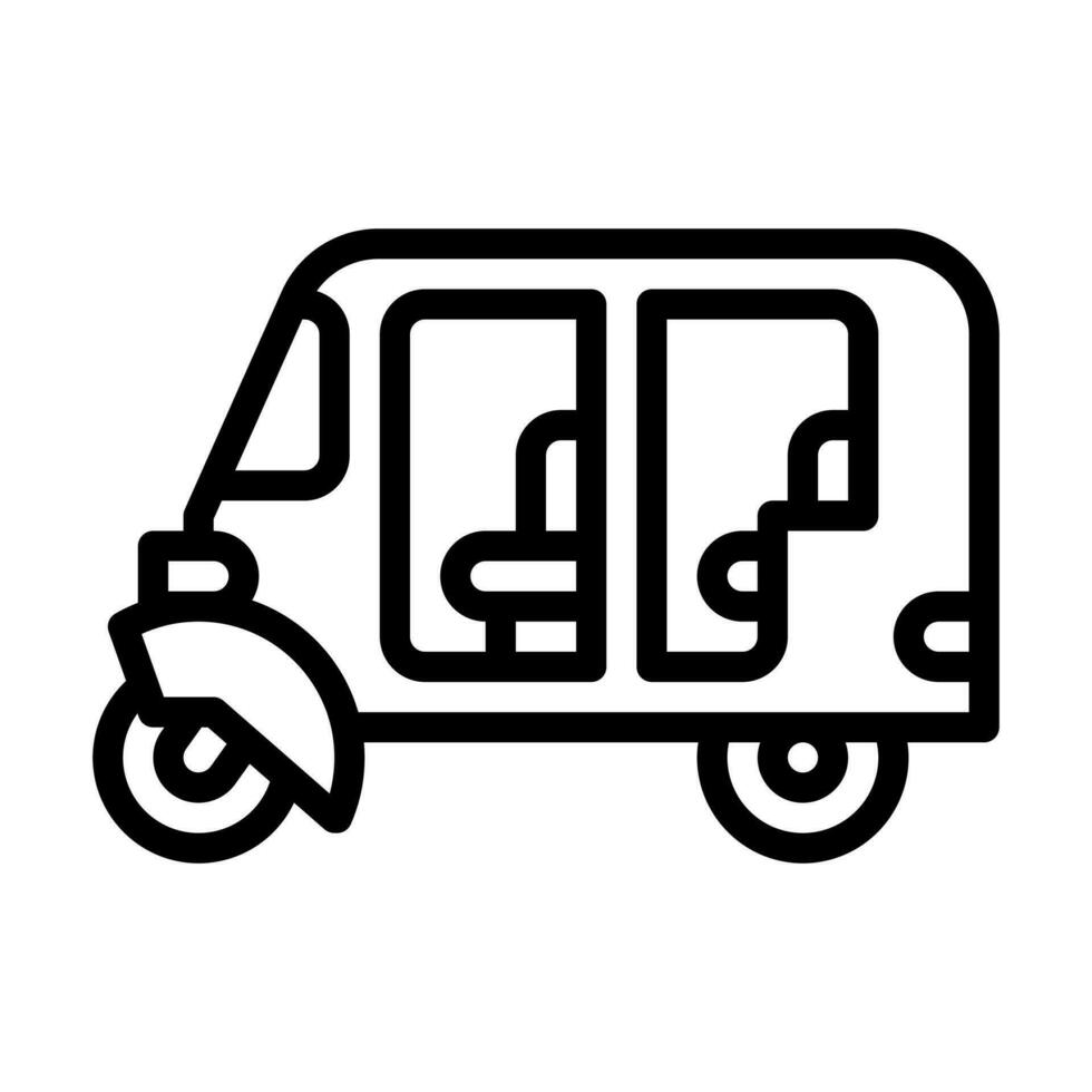 rickshaw line style icon, vector icon can be used for mobile, ui, web