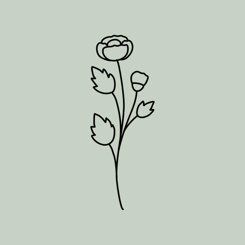 Line Art Floral vector