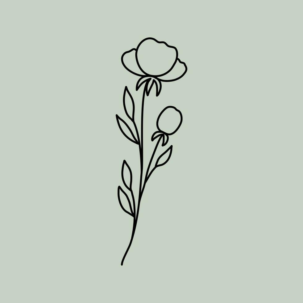 Line Art Floral vector