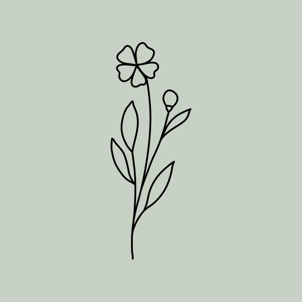 arte de línea floral vector