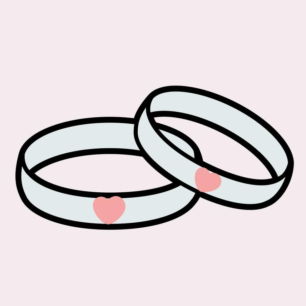 dos anillos de boda vector
