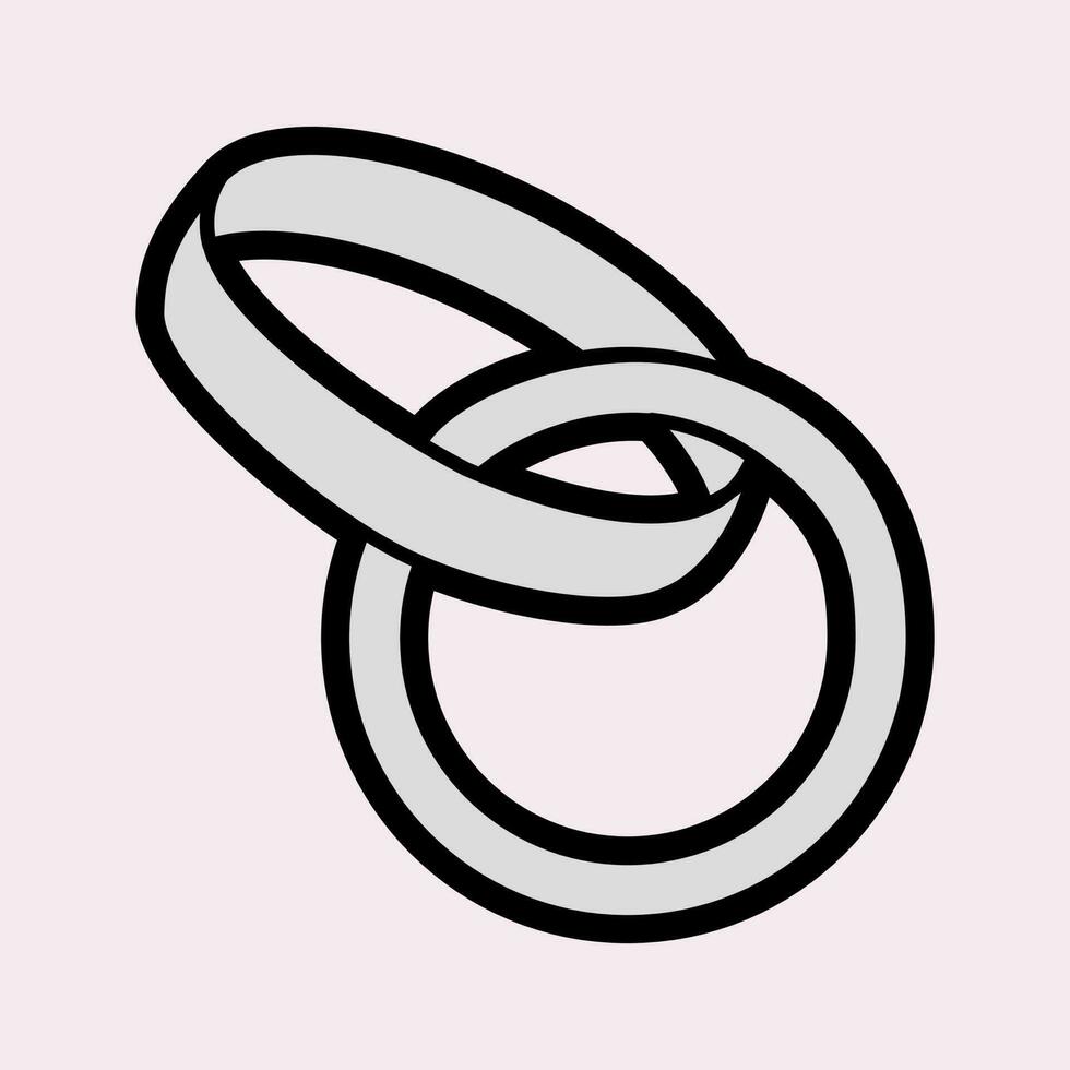 Silver wedding ring vector