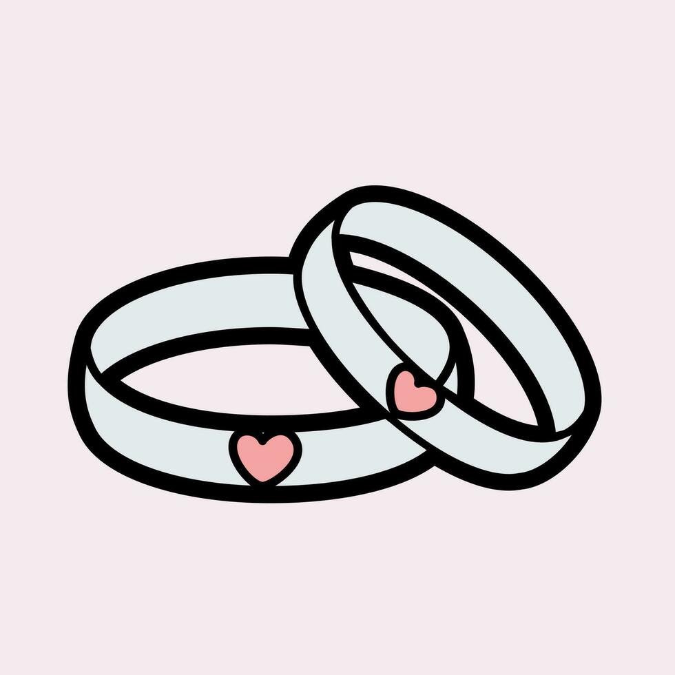 Silver wedding ring vector