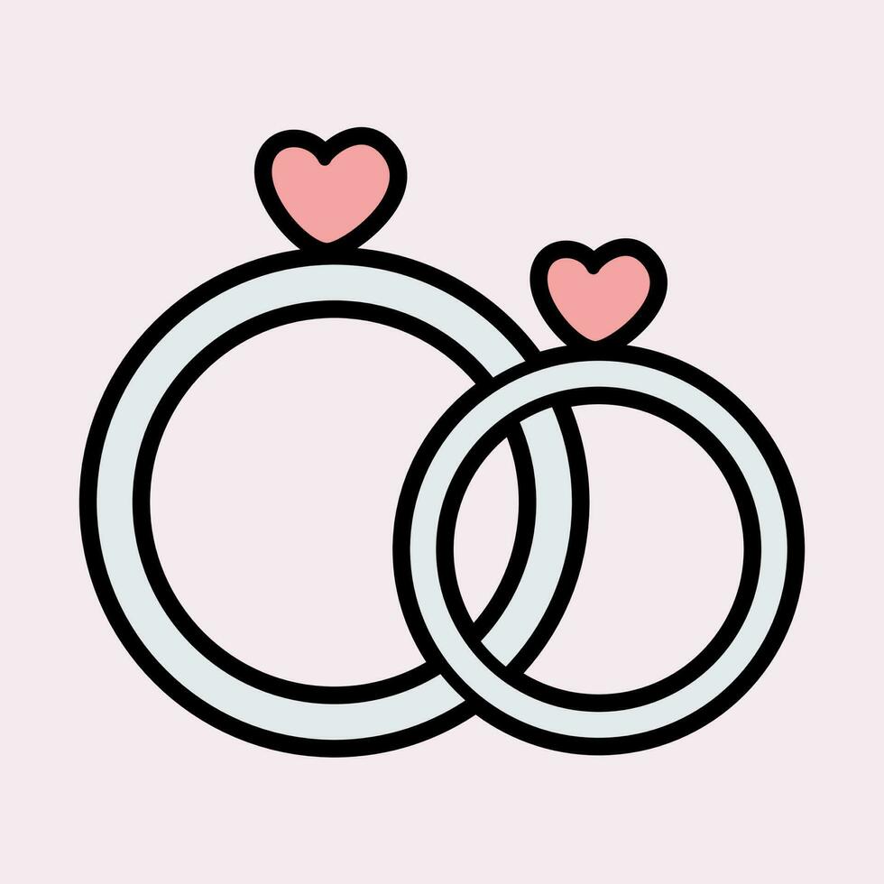 Two Wedding Rings vector