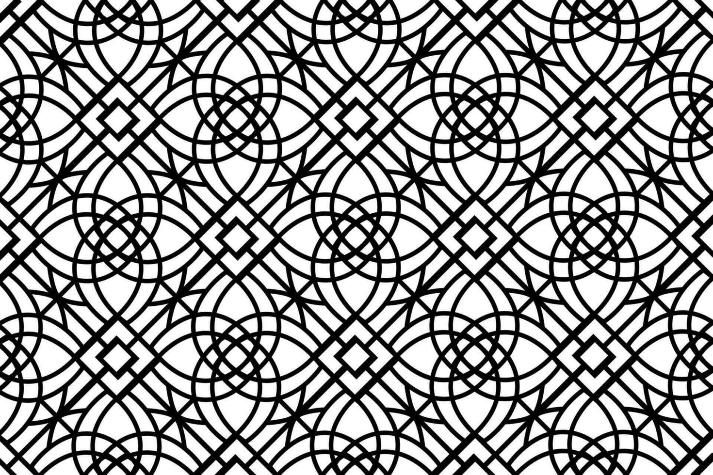 Abstract floral, lace, trim seamless pattern. Repeating pattern with floral elements and ornaments. Line art design, mandala pattern. vector