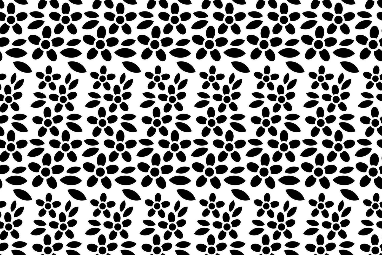 resumen floral sin costura modelo. negro y blanco estilizado, decorativo diseño. interminable repitiendo monocromo modelo con plano floral diseño elementos. vector