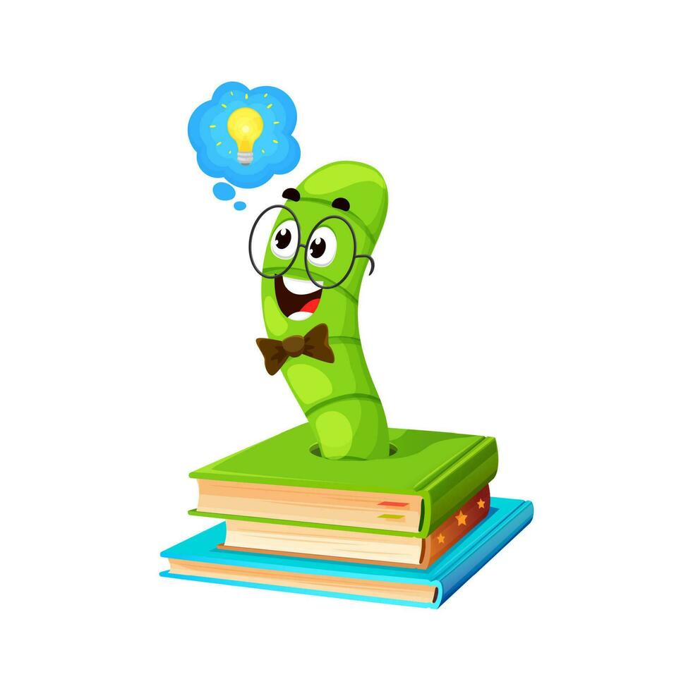 dibujos animados ratón de biblioteca personaje con ligero bulbo idea vector