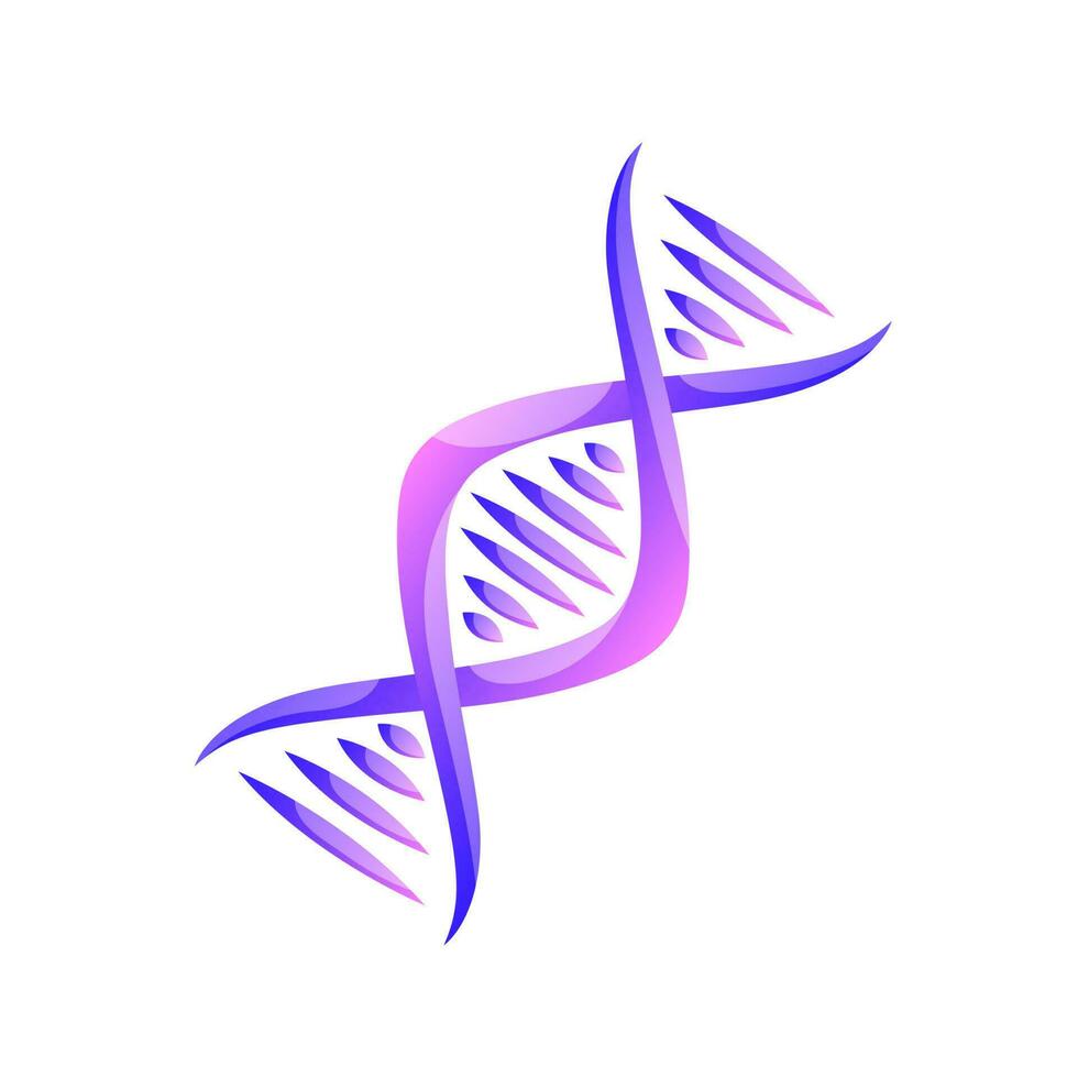 Dna helix icon, genetic medicine vector sign.