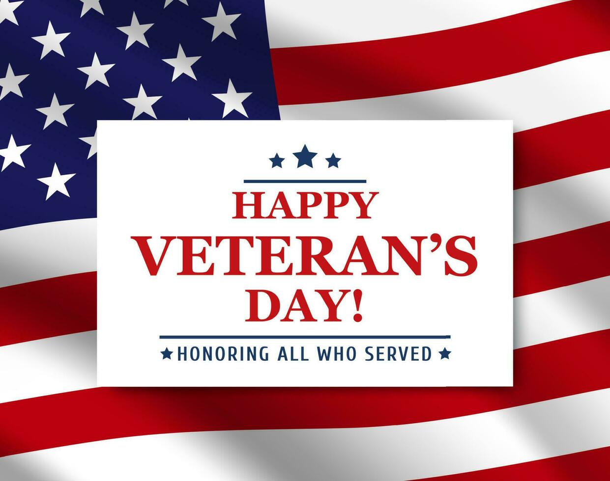 Happy Veteran Day with USA flag background vector