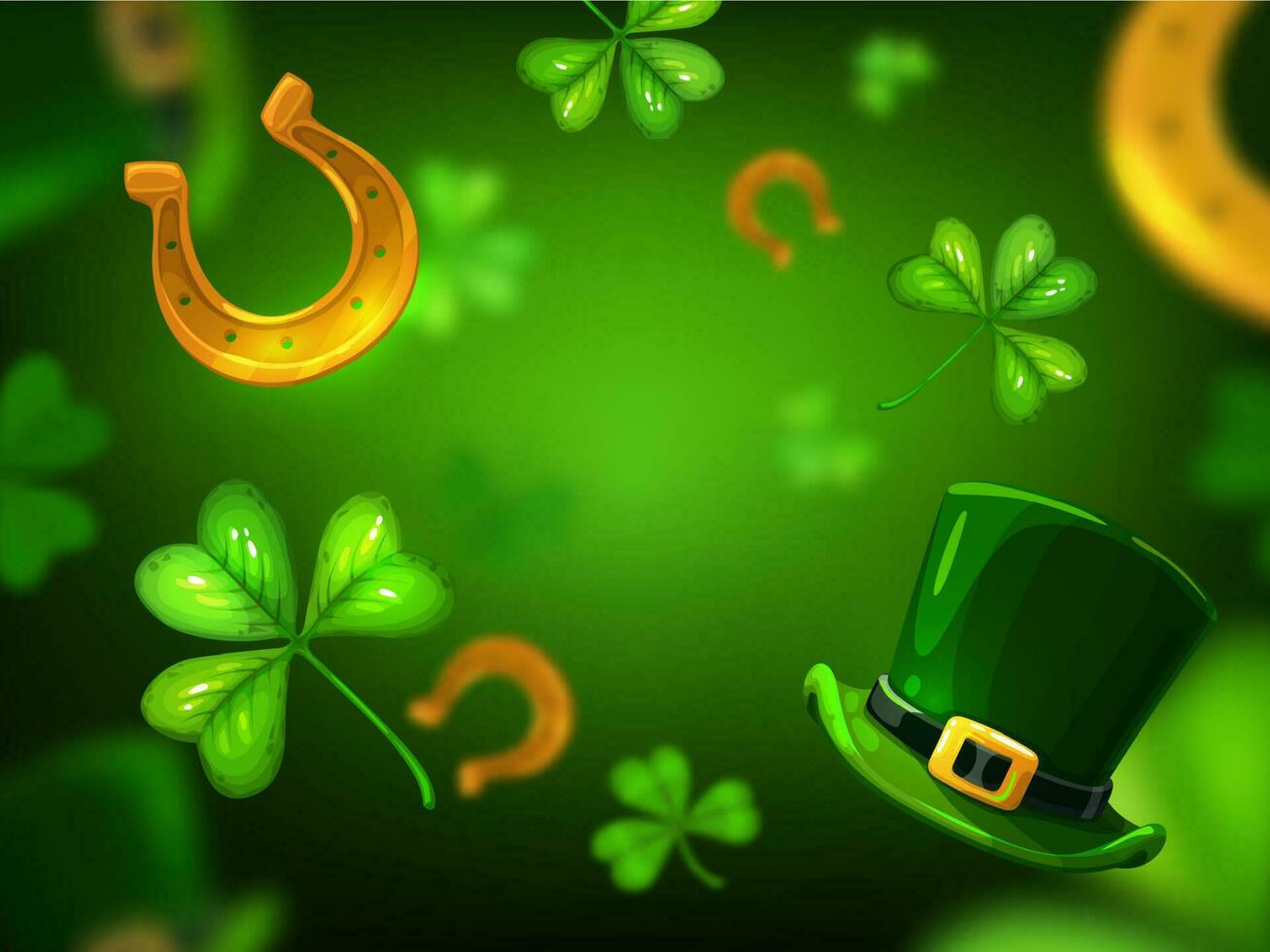 St Patrick Day Irish holiday clovers background vector