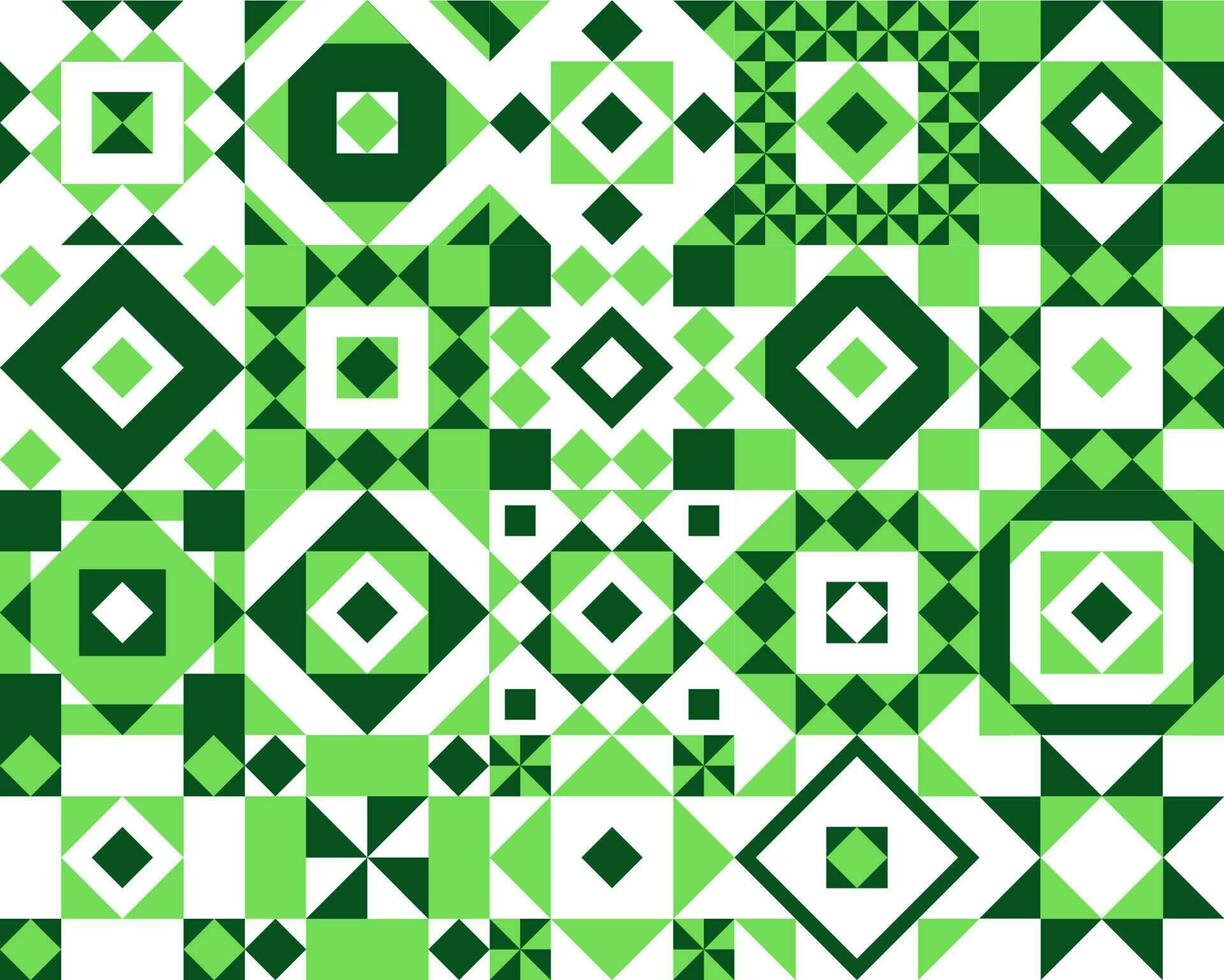 White green ceramic tile pattern, geometric mosaic vector