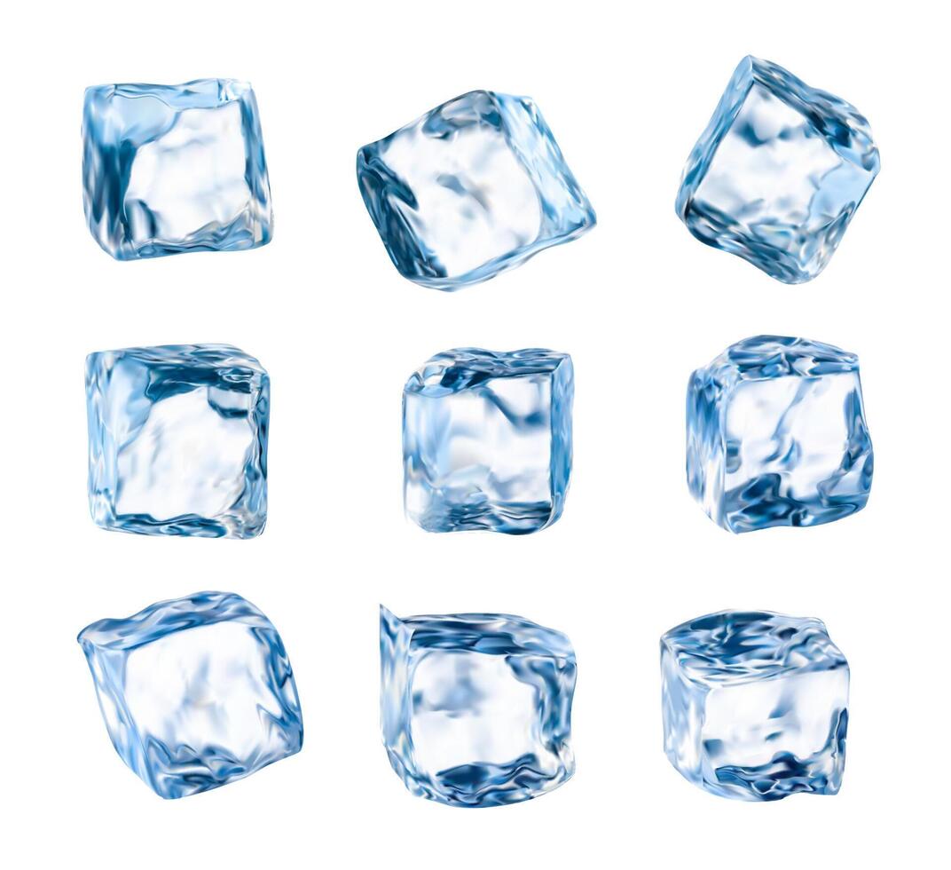 Isolated ice cubes, realistic crystal ice blocks 23842960 Vector Art at