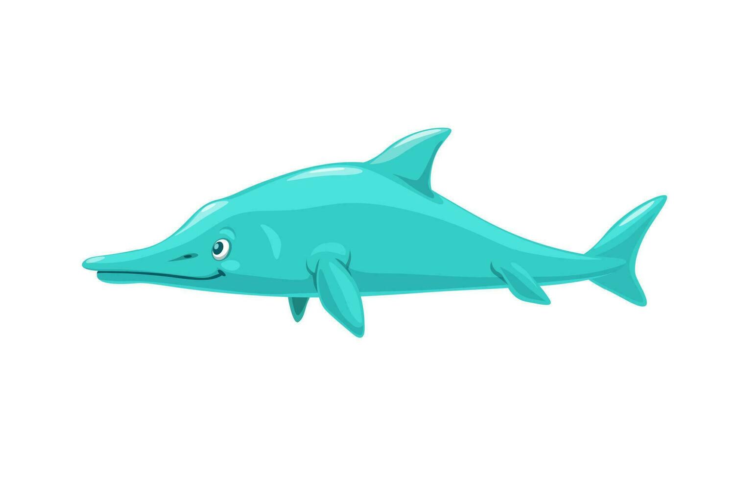 Cartoon ichthyosaurus dinosaur reptile character vector