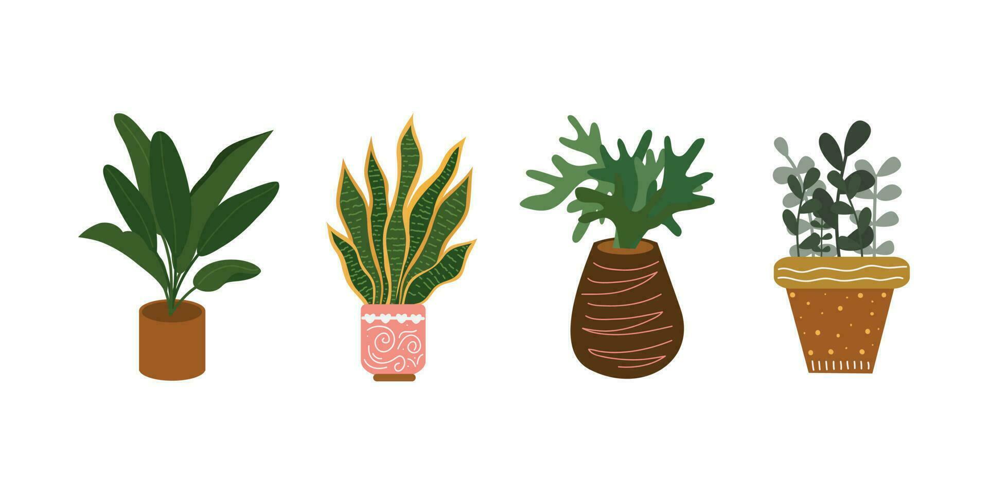 House Plant Illustration. Home Plant Decoration Element. Illustration Of Indoor Plant In The Pot. vector