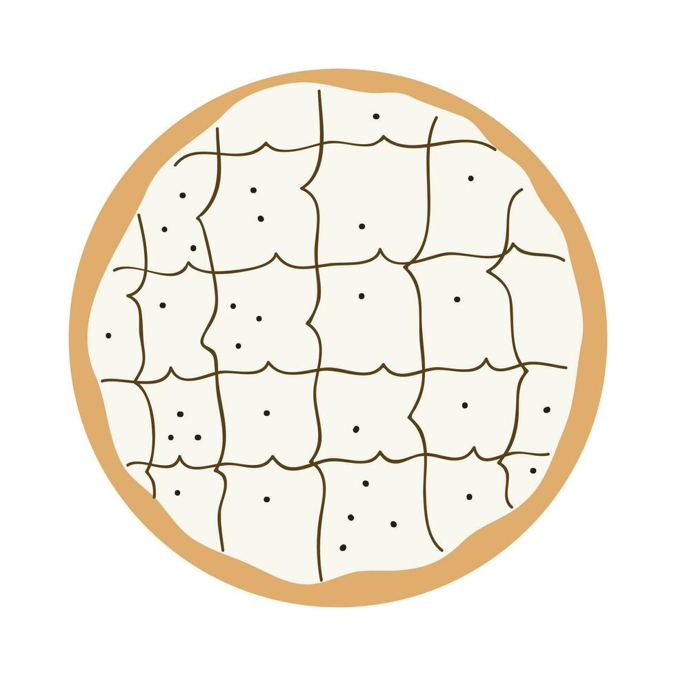Donut vector Illustration. Sweet sugar icing donuts. Top view of doughnuts. Confectionery dessert. Chocolate confectionery isolated on white background. Flat design.
